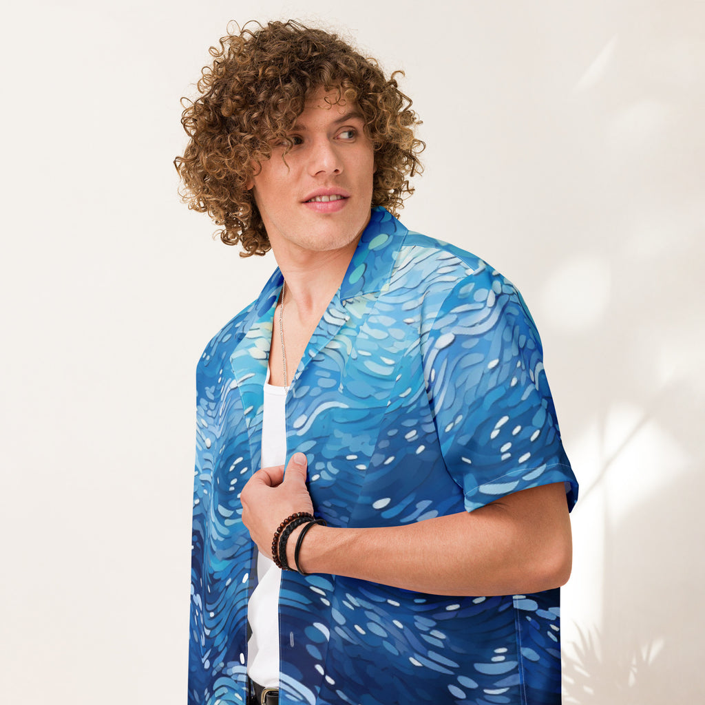 Cool Wave Button - Up Shirt | Ocean Wave Shirt - Caster Coast