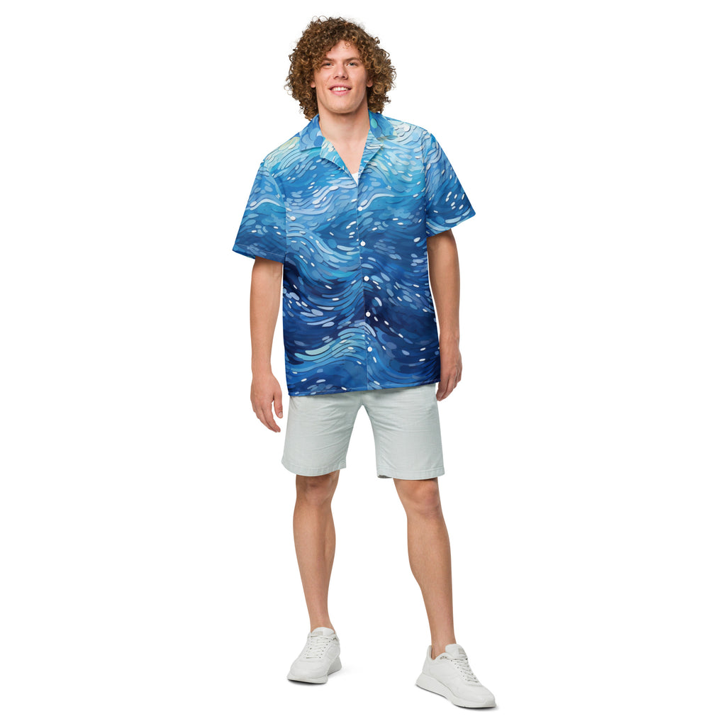 Cool Wave Button - Up Shirt | Ocean Wave Shirt - Caster Coast