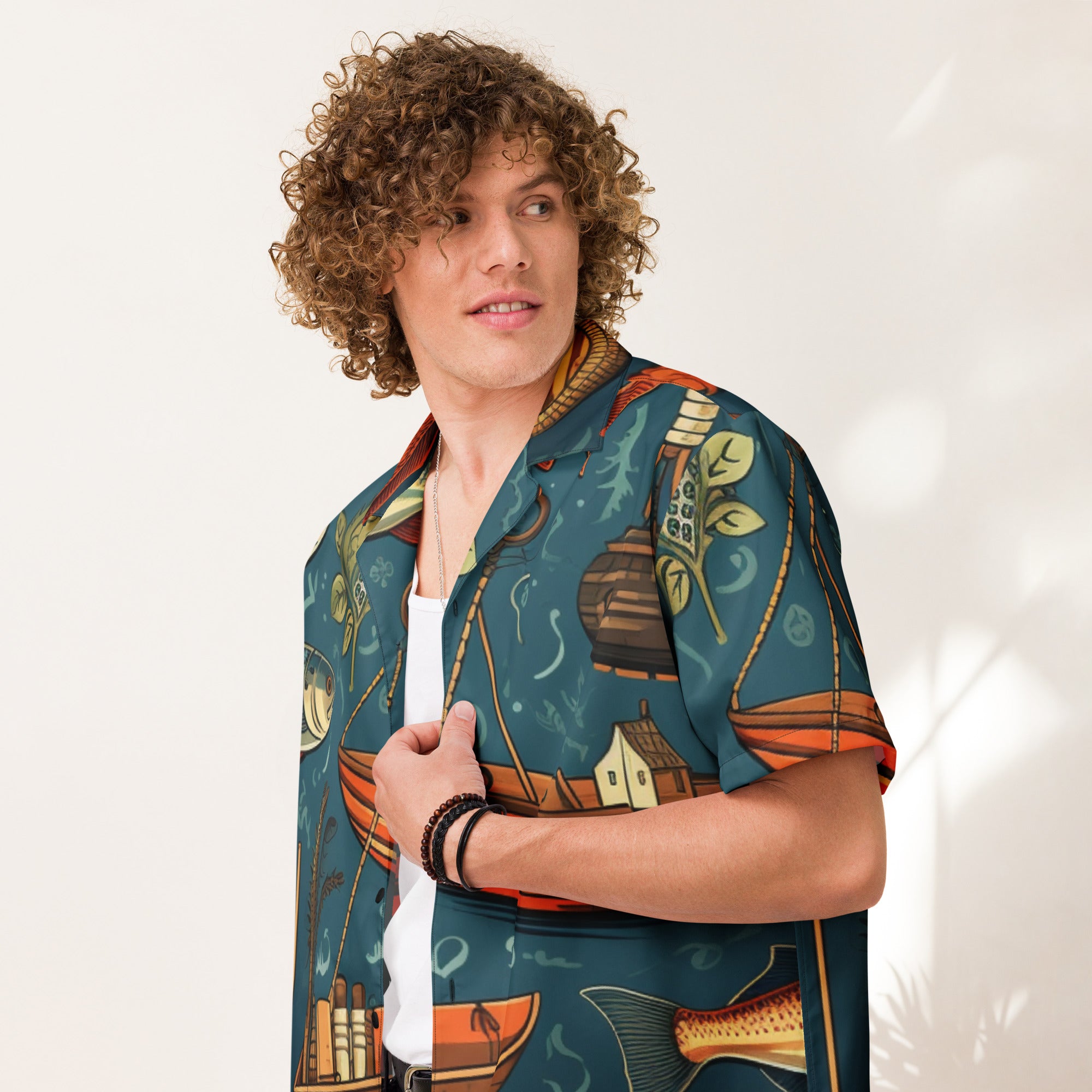 Gone Fishing Button - Up Shirt | Fishing Dad Shirt - Caster Coast