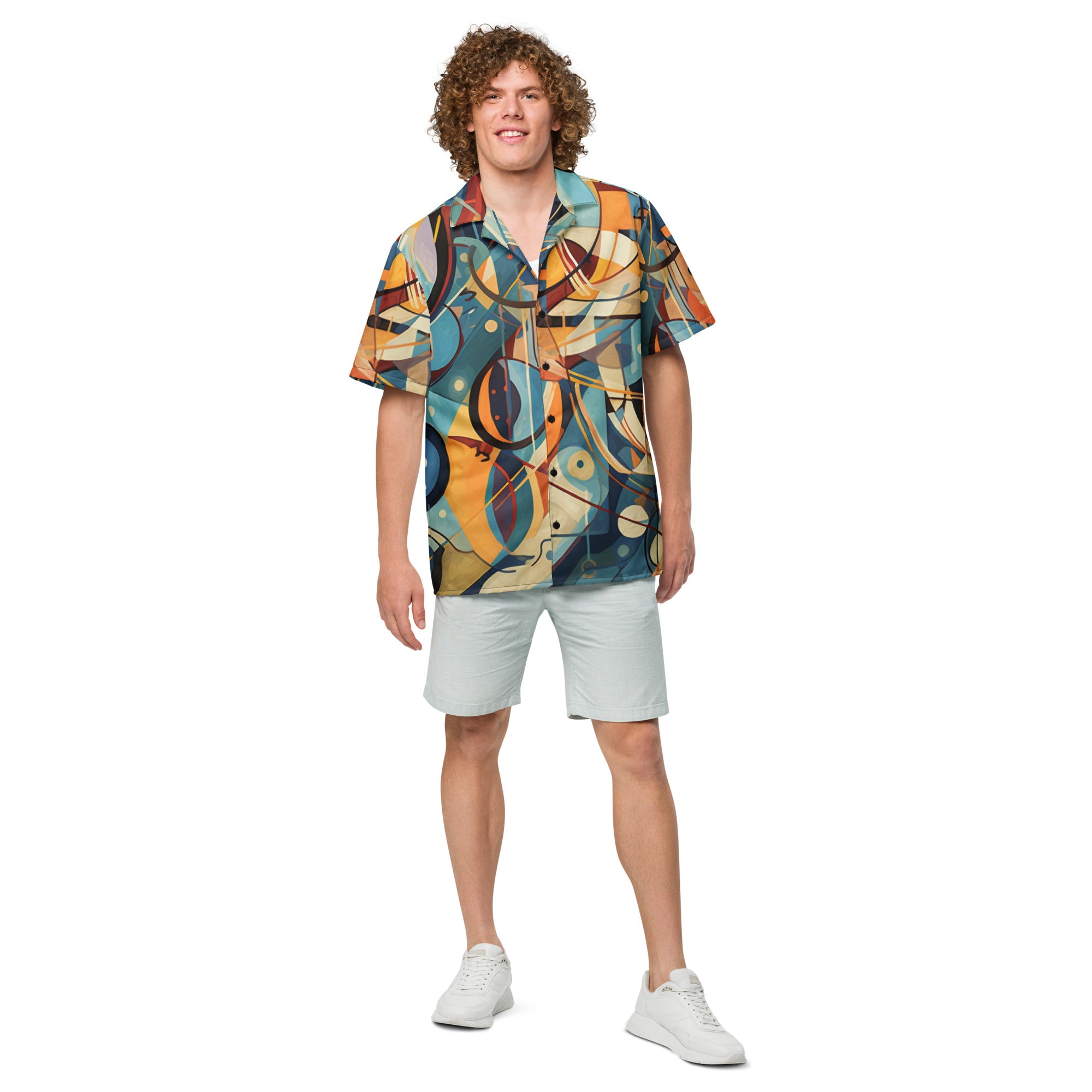 The Cubist Curveball Button-Up | Artistic Baseball Shirt for Geek Dads