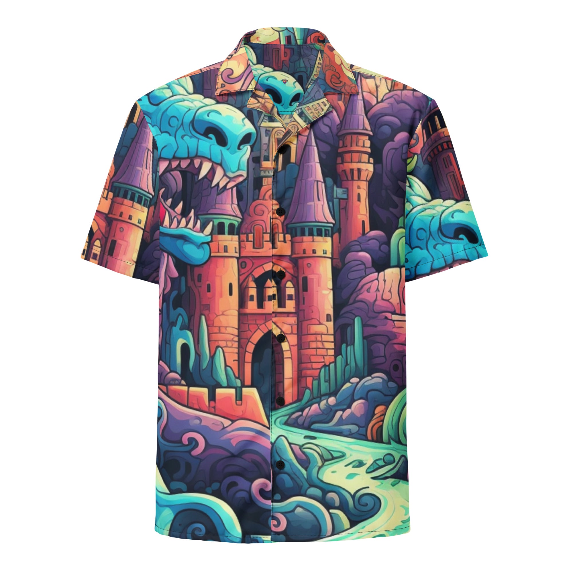 Dragon Attack Button - Up | Fantasy Dragon Shirt | Caster Coast - Caster Coast