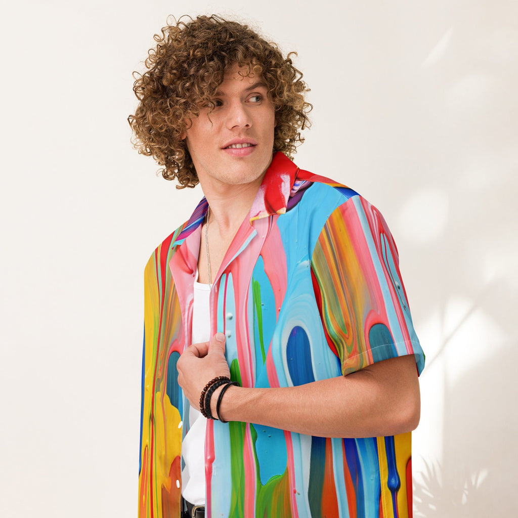 Dripping Paint Unisex button shirt - Caster Coast