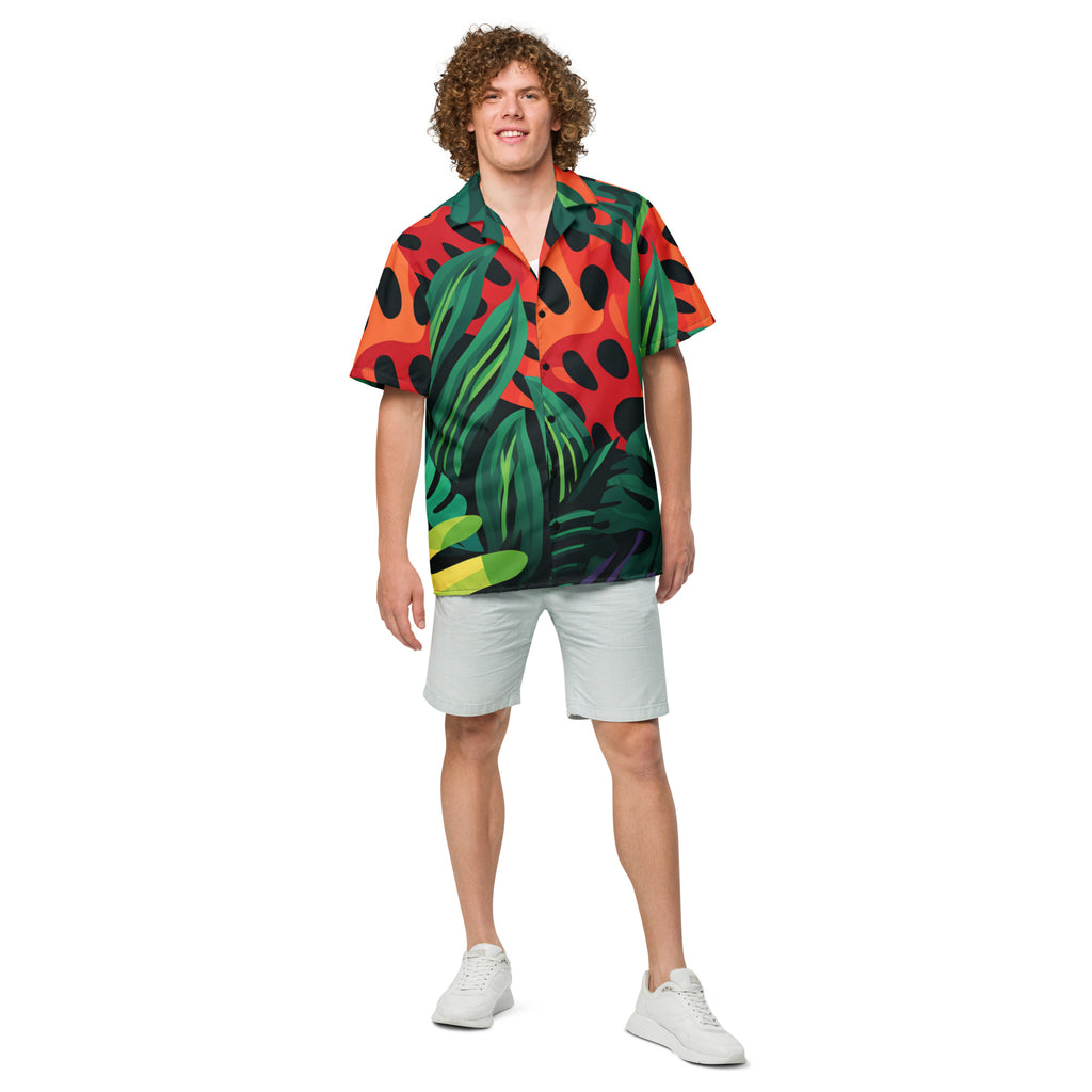 Jungle Fun Button - Up Shirt | Tropical Adventure Shirt - Caster Coast