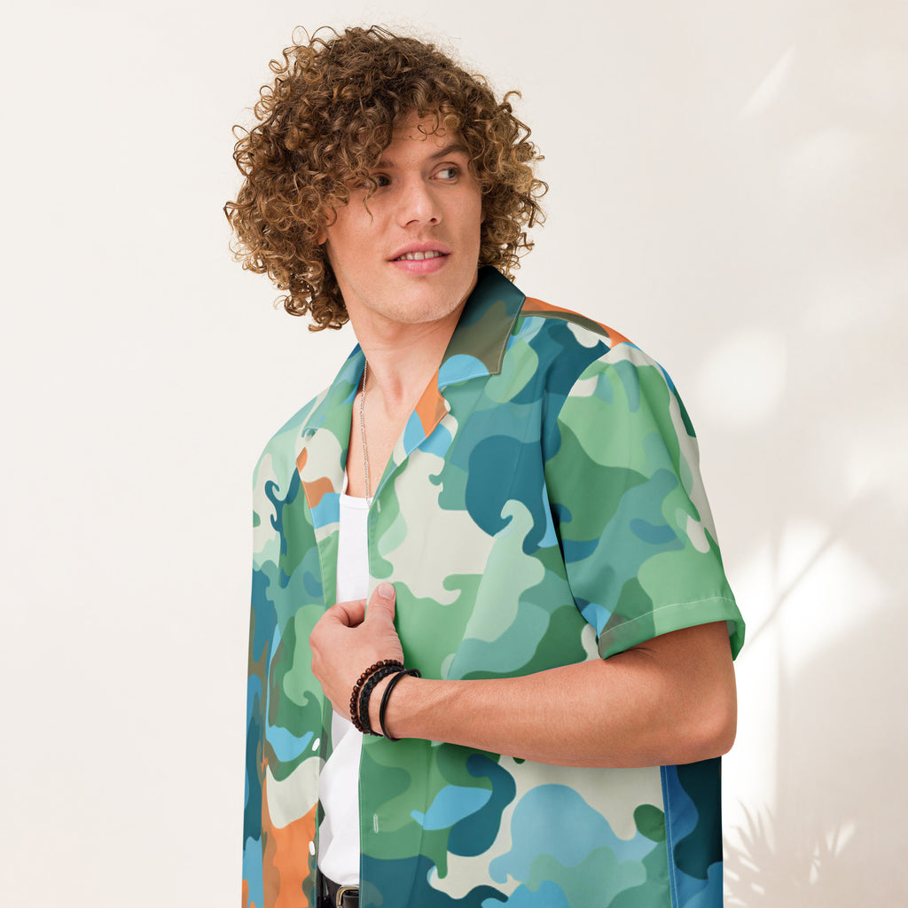 Subtle Gaming Camo Button - Down Shirt | Geek Dad Fashion - Caster Coast