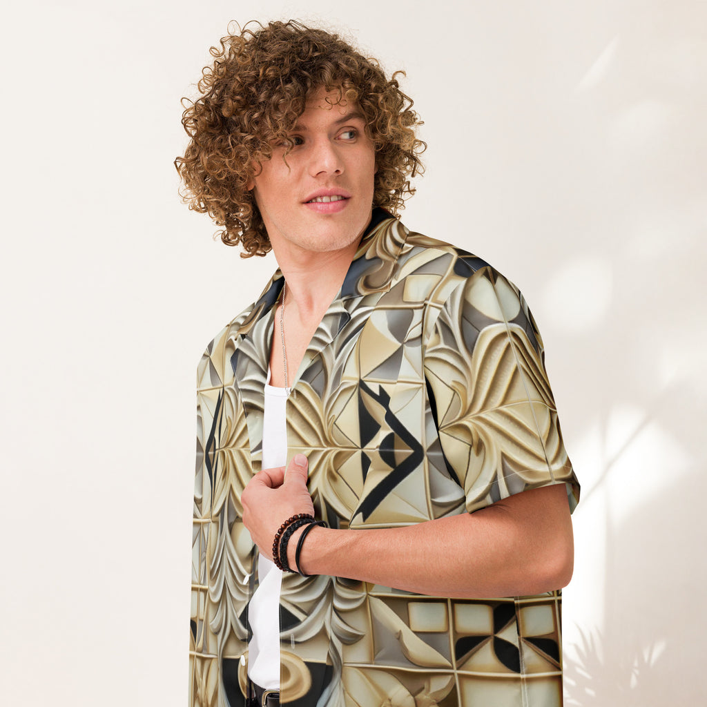 Ornate Chessboard Button - Up Shirt | Chess Pattern Shirt - Caster Coast