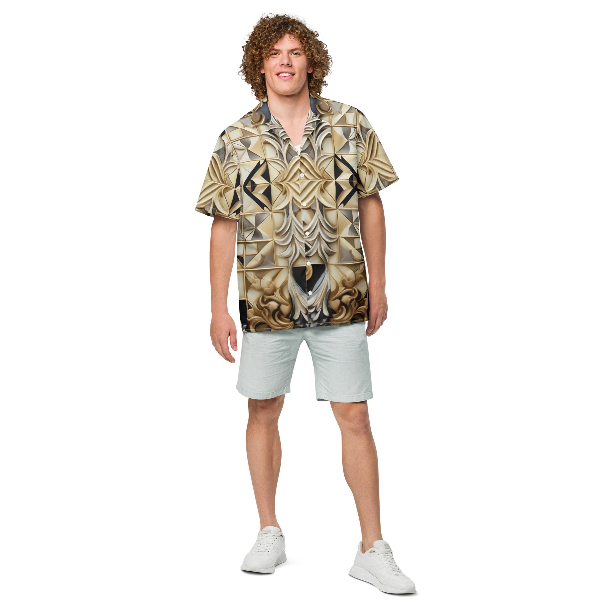 Ornate Chessboard Button - Up Shirt | Chess Pattern Shirt - Caster Coast