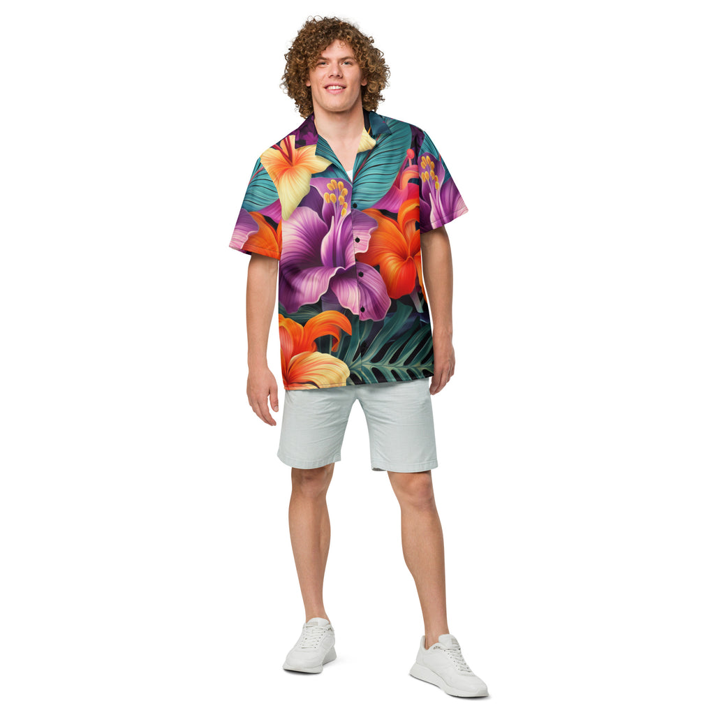 Hawaii Time Button - Up Shirt | Tropical Aloha Shirt - Caster Coast