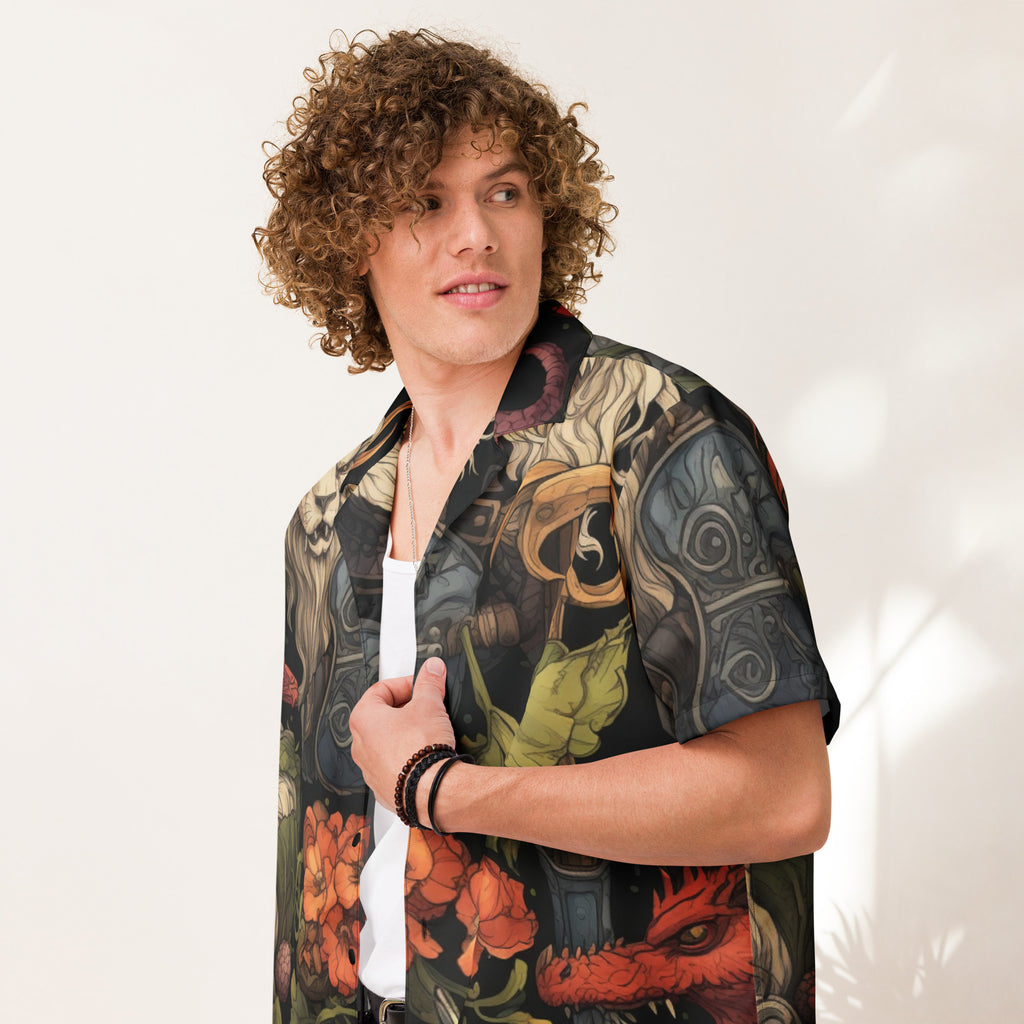 Dungeon Master Button - Up Shirt | D&D Shirt for Geek Dads - Caster Coast
