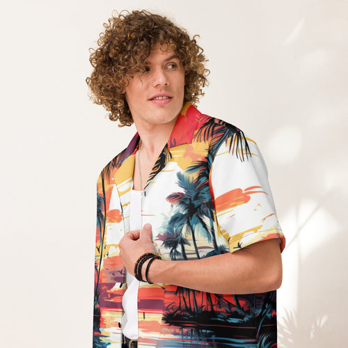 Beach Sunset Button - Up Shirt | Tropical Summer Shirt - Caster Coast