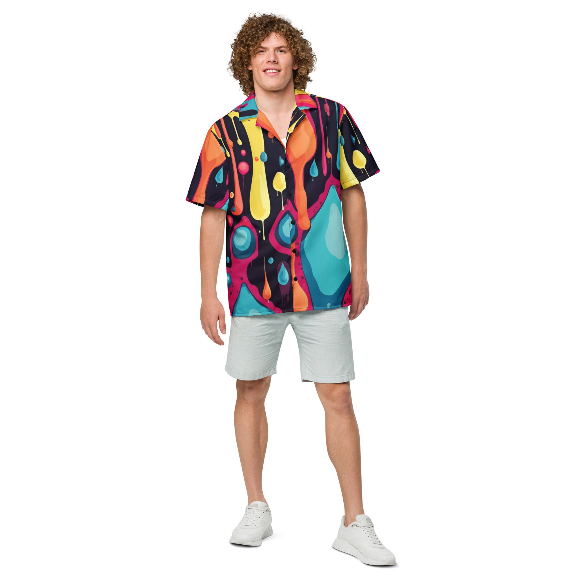 Splatterpaint Fun Button - Up | Colorful Art Shirt | Caster Coast - Caster Coast