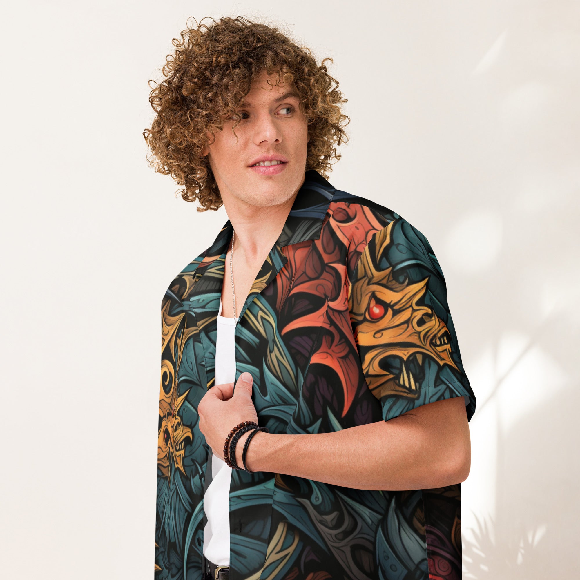 The Dragon Lord Button - Up Shirt | Fantasy Dragon Shirt - Caster Coast