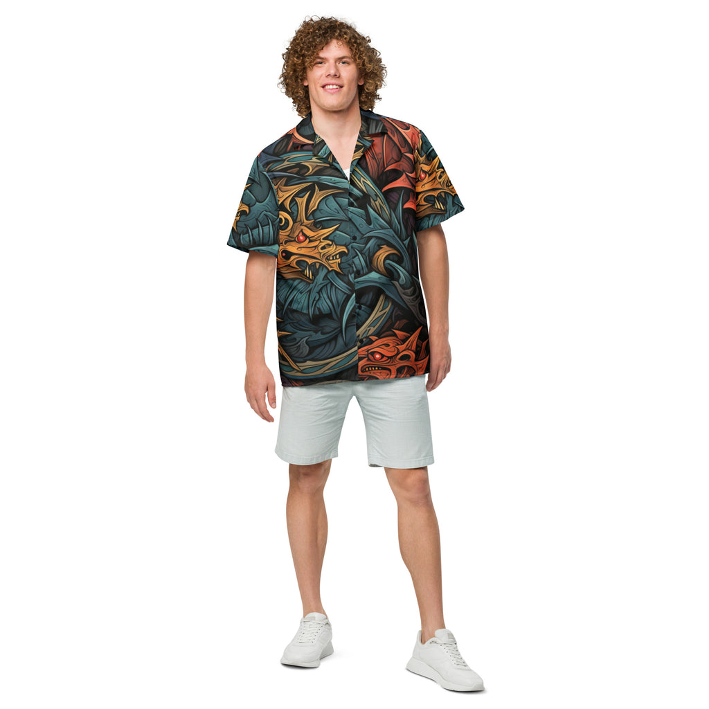 The Dragon Lord Button - Up Shirt | Fantasy Dragon Shirt - Caster Coast