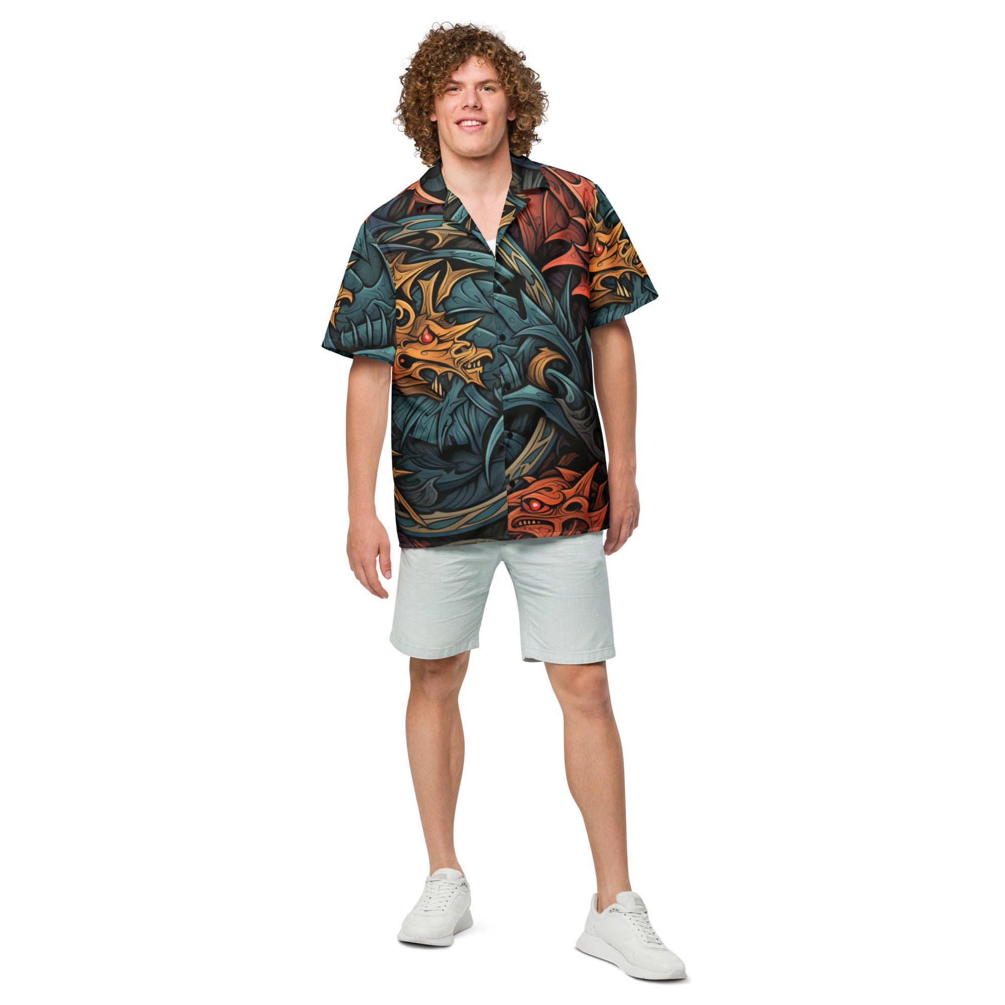 The Dragon Lord Button - Up Shirt | Fantasy Dragon Shirt - Caster Coast