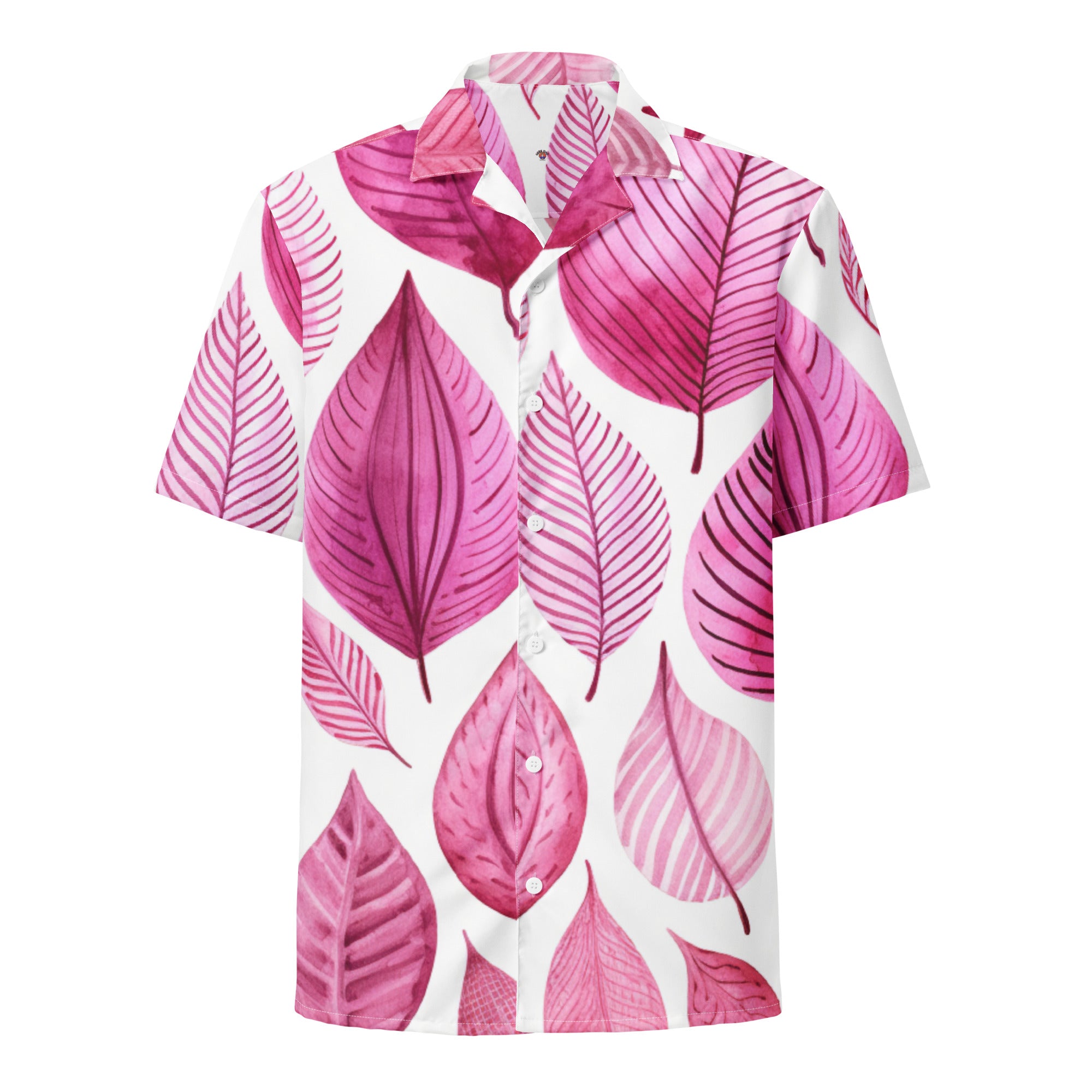 Pink Palm Button - Up Shirt | UPF50+ Summer Shirt - Caster Coast