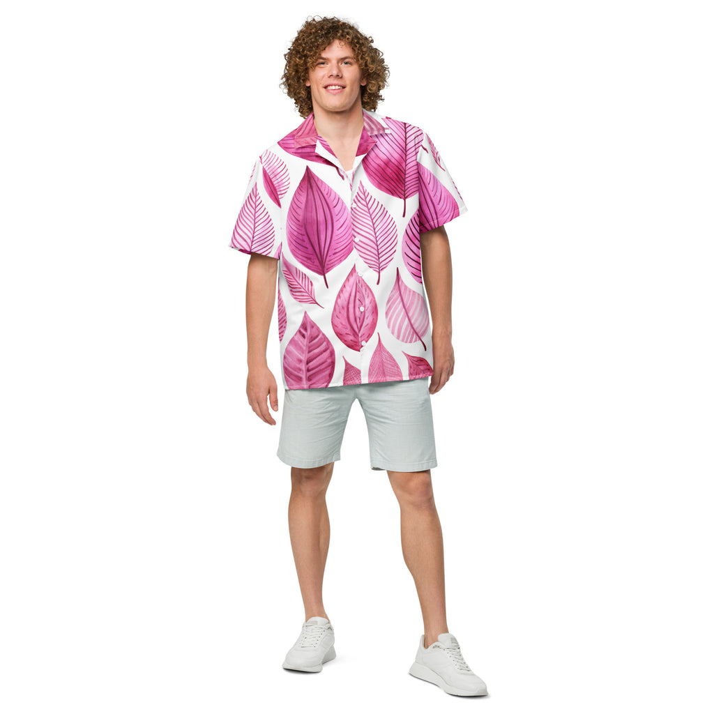 Pink Palm Button - Up Shirt | UPF50+ Summer Shirt - Caster Coast