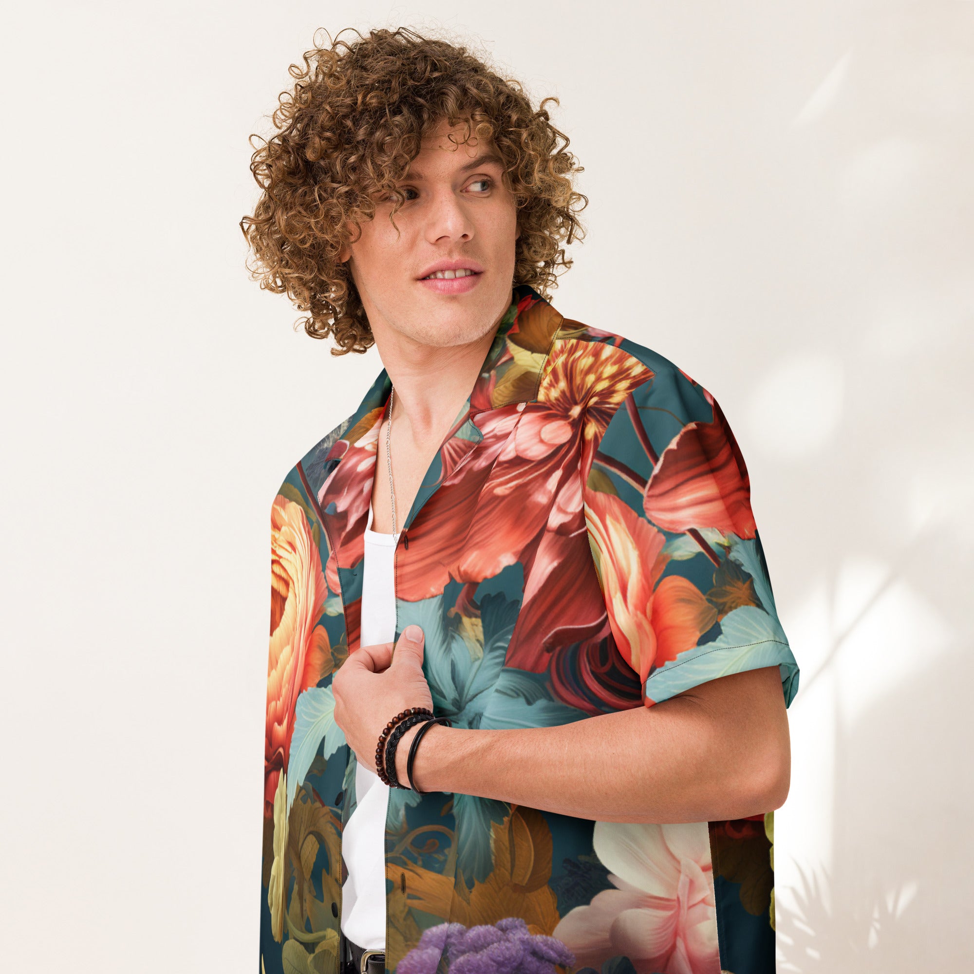 NPC Vacation Shirt | Funny Gamer Dad Floral Button - Up - Caster Coast