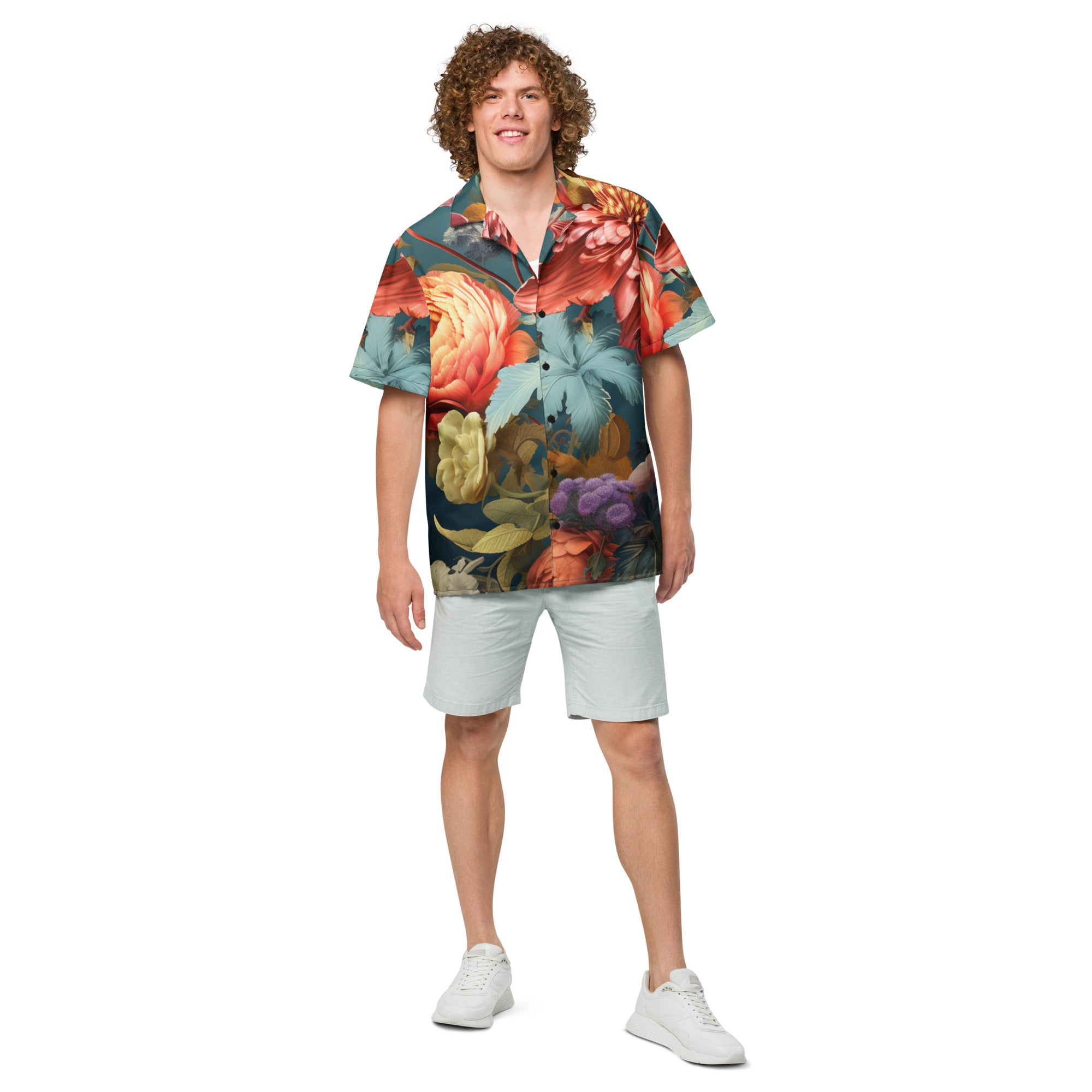 NPC Vacation Shirt | Funny Gamer Dad Floral Button - Up - Caster Coast