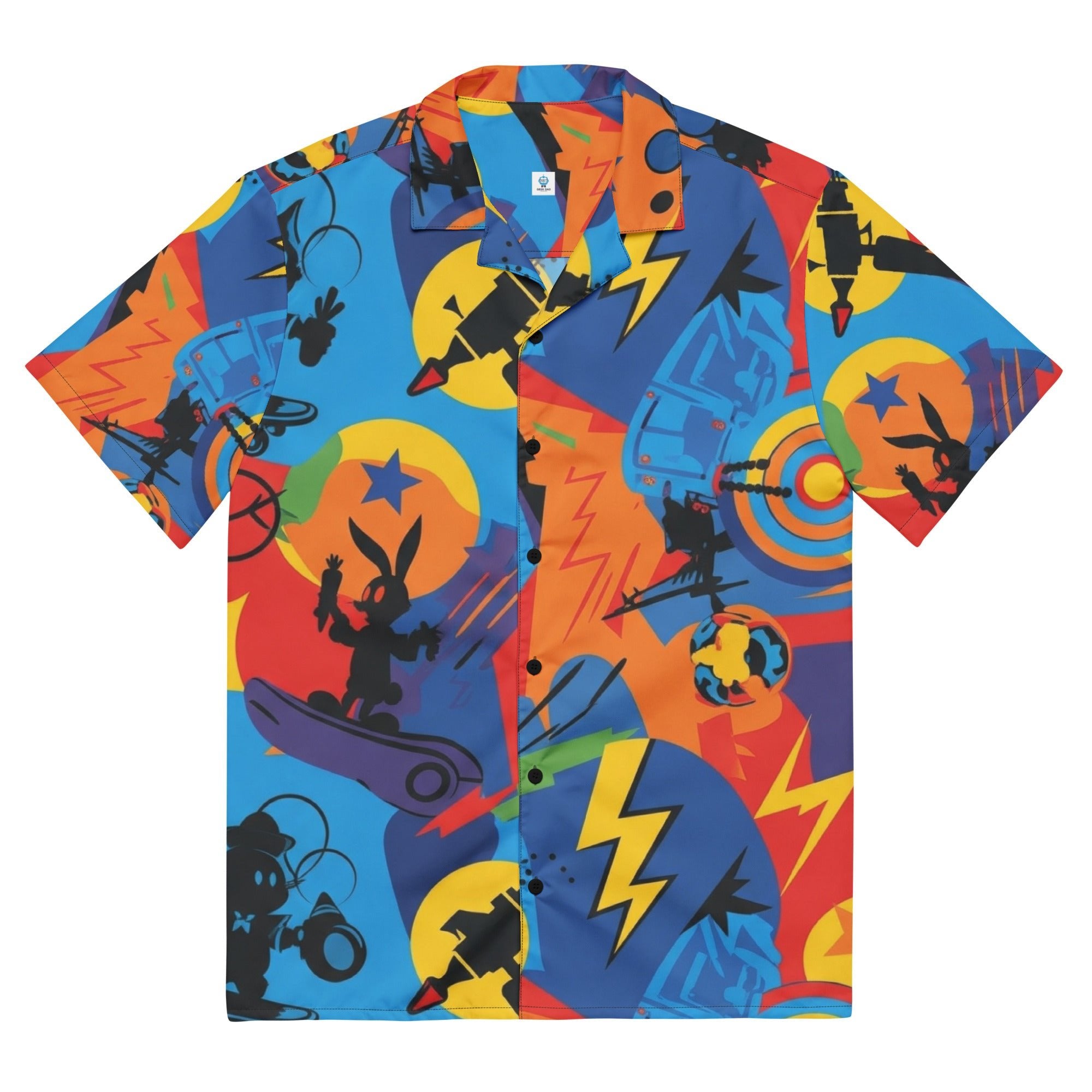 Cartoon Friends Retro Button - Up: A Nostalgic 80s & 90s Cartoon Inspired Shirt for Men - Caster Coast