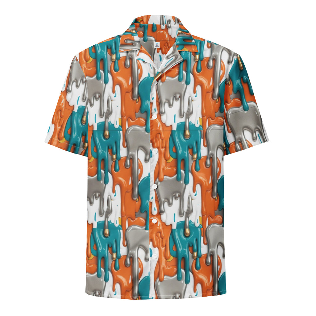 Miami Fins Drip Button - Up Shirt | Football Fan Shirt - Caster Coast