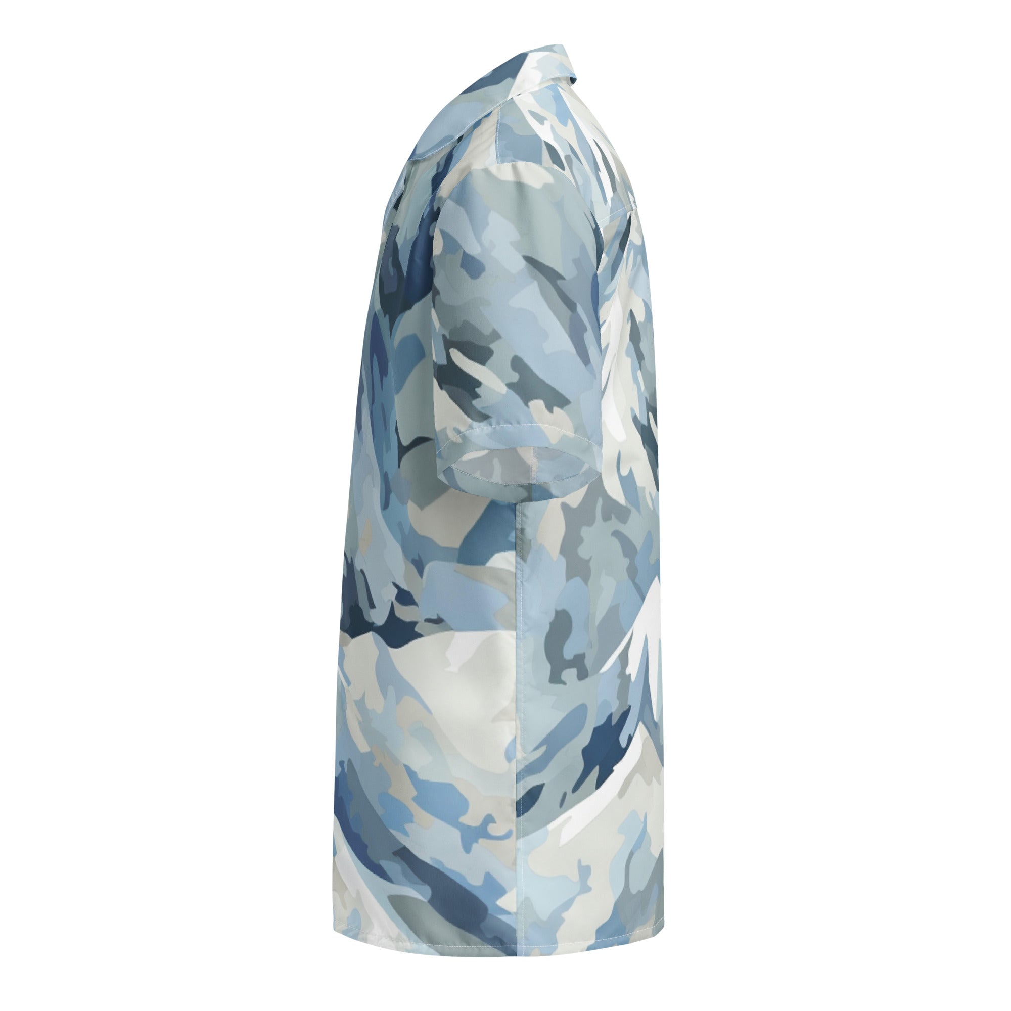 Arctic Stealth Camo Button-Up Shirt | Gaming & Esports Apparel