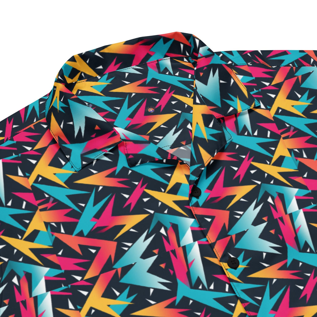 80s Lightning Button - Up Shirt | Retro Neon Shirt - Caster Coast
