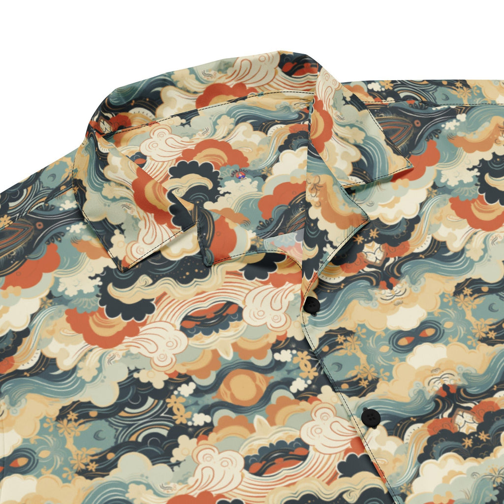 Cloud Wave Button - Up Shirt | Sky & Clouds Shirt - Caster Coast