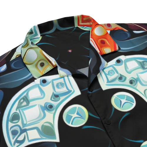 Abstract Gamer Button - Up Shirt | Gaming Art Shirt - Caster Coast
