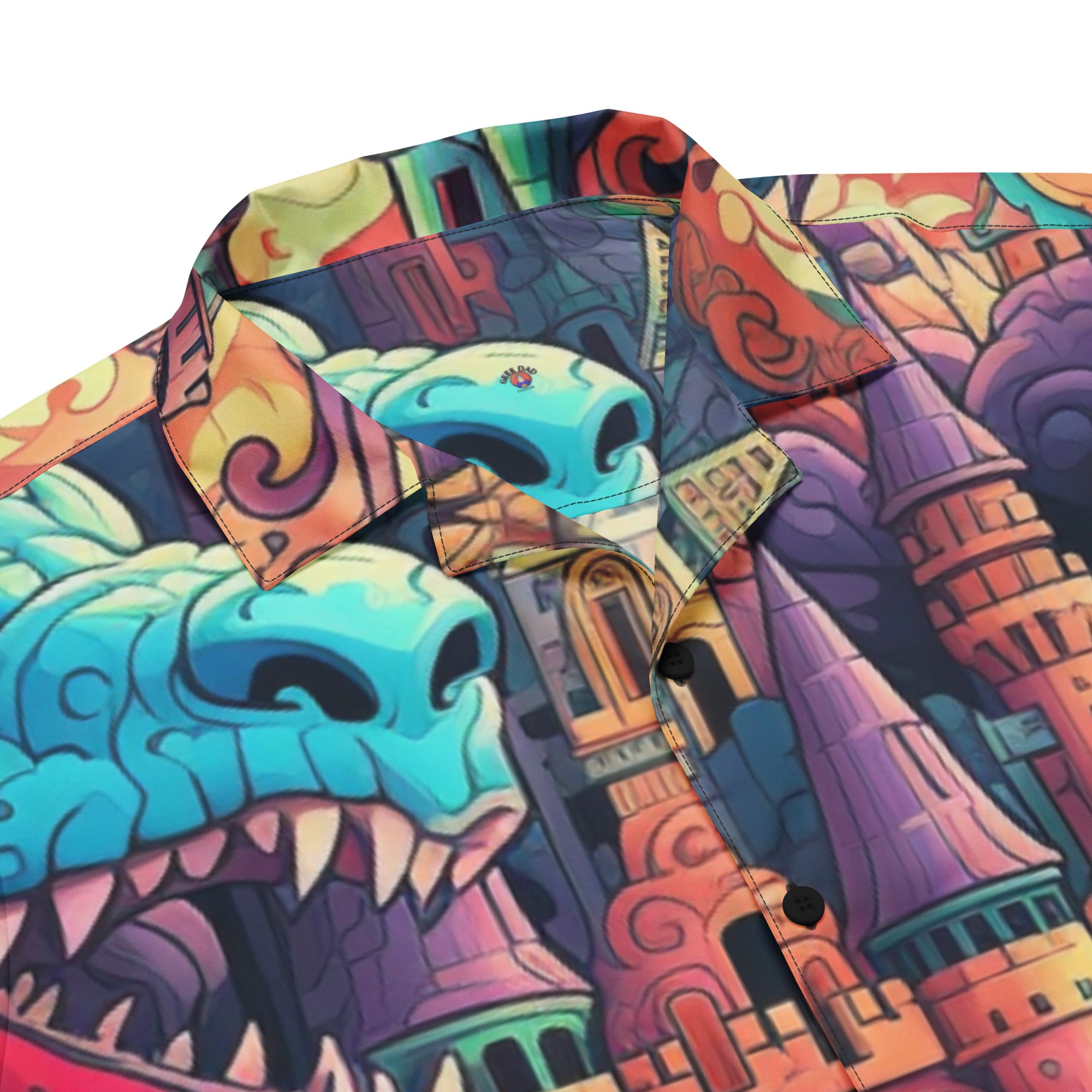 Dragon Attack Button - Up | Fantasy Dragon Shirt | Caster Coast - Caster Coast