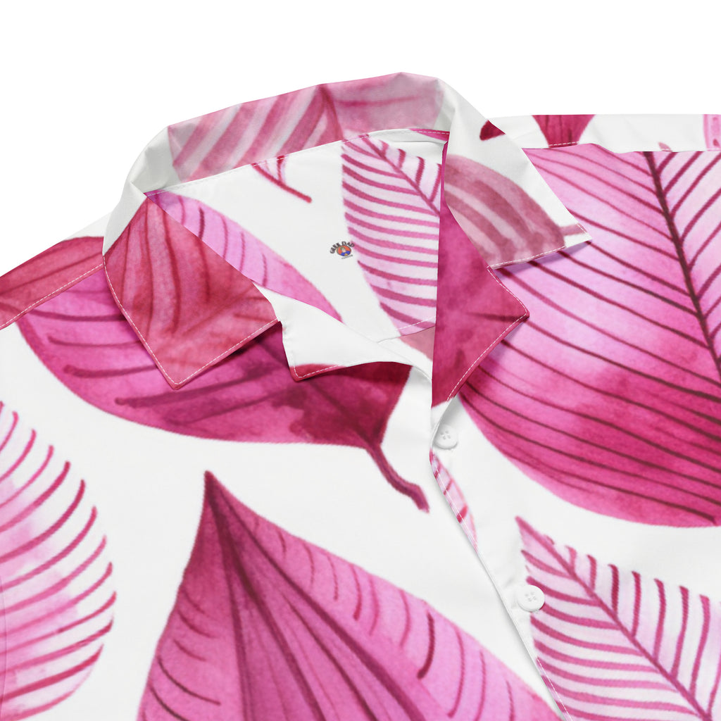 Pink Palm Button - Up Shirt | UPF50+ Summer Shirt - Caster Coast
