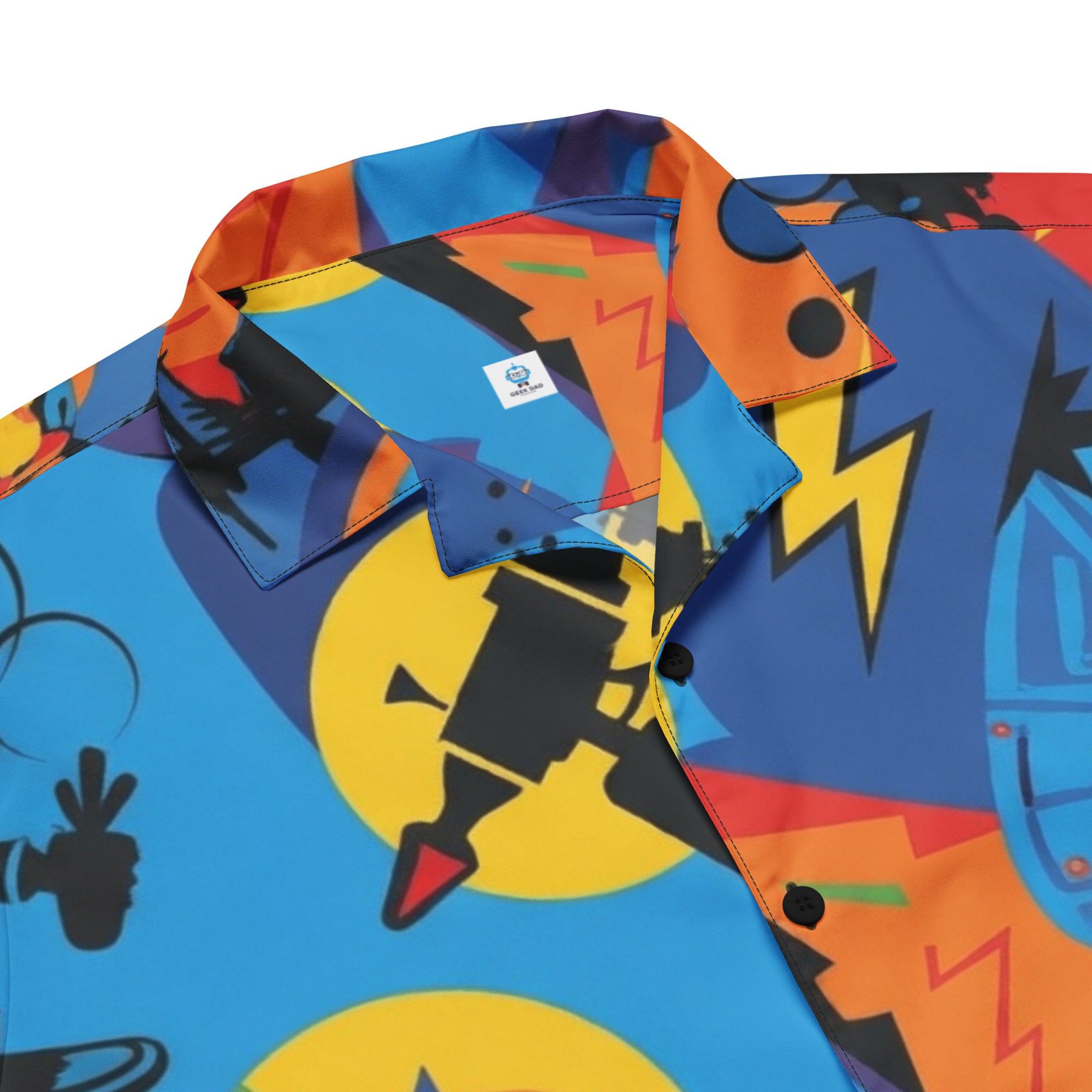 Cartoon Friends Retro Button - Up: A Nostalgic 80s & 90s Cartoon Inspired Shirt for Men - Caster Coast