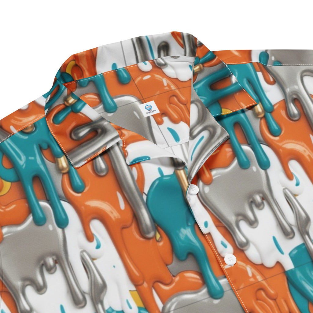 Miami Fins Drip Button - Up Shirt | Football Fan Shirt - Caster Coast