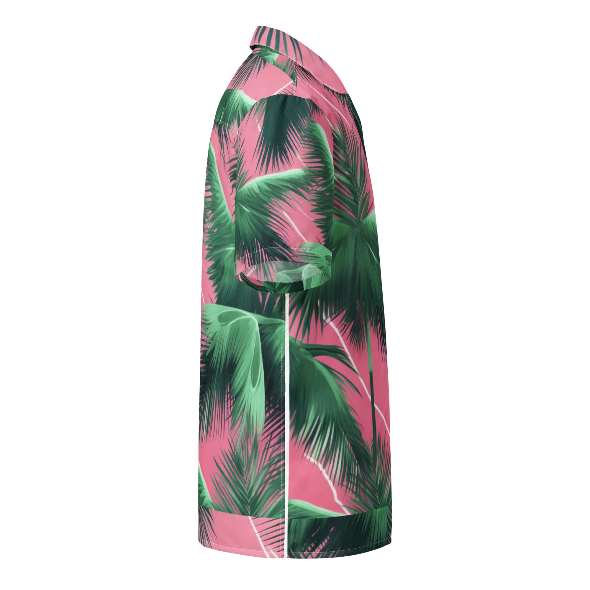 Pink Lightning Palms Button - Up Shirt | UPF50+ Summer Shirt - Caster Coast
