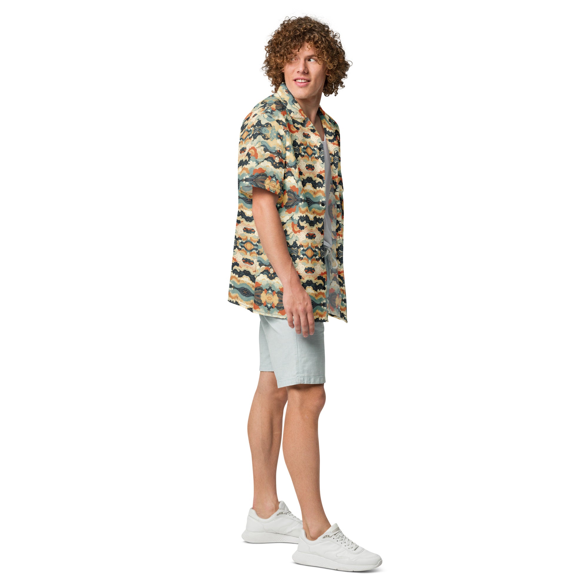 Cloud Wave Button - Up Shirt | Sky & Clouds Shirt - Caster Coast