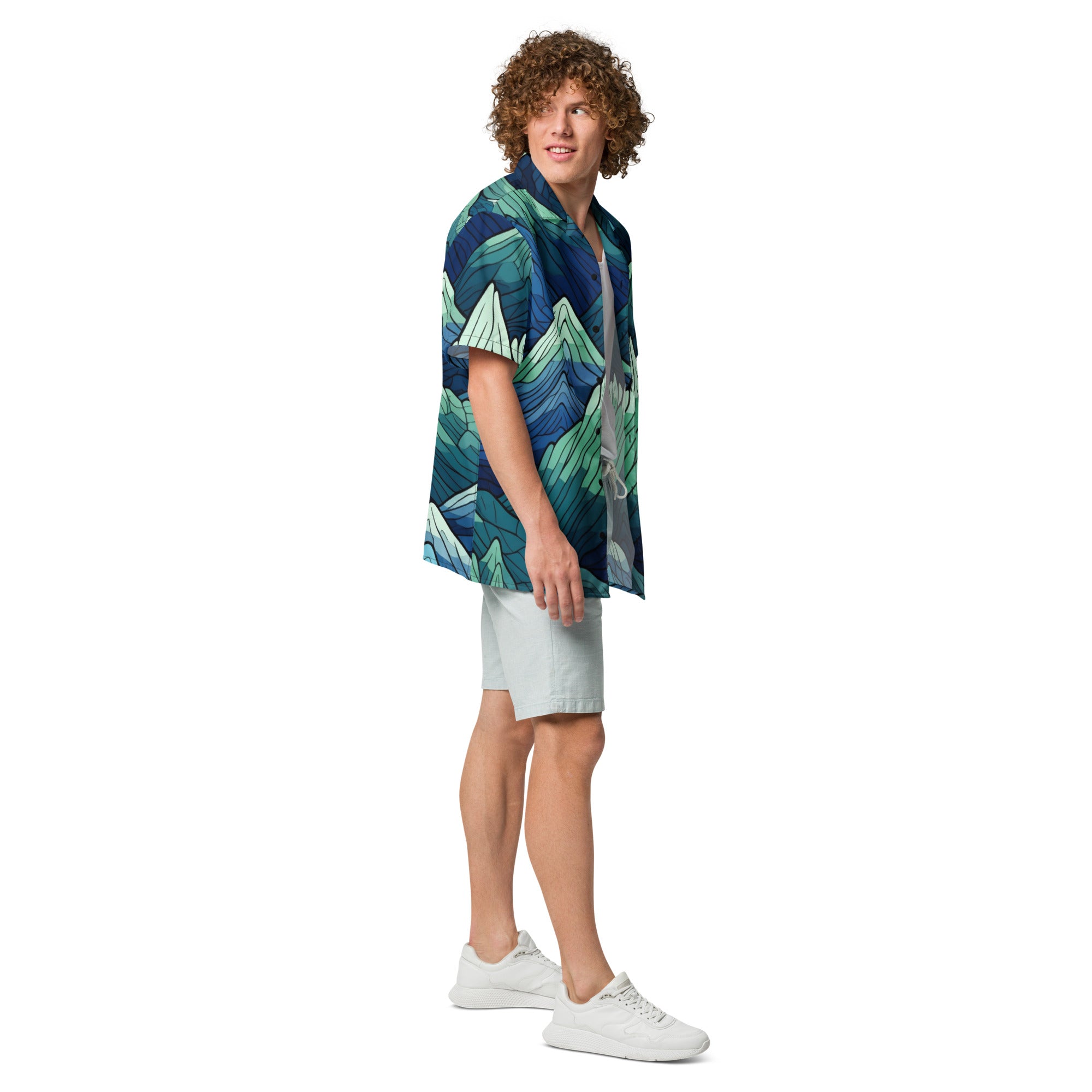 Fantasy Mountains Button - Up Shirt | Epic Landscape Shirt - Caster Coast