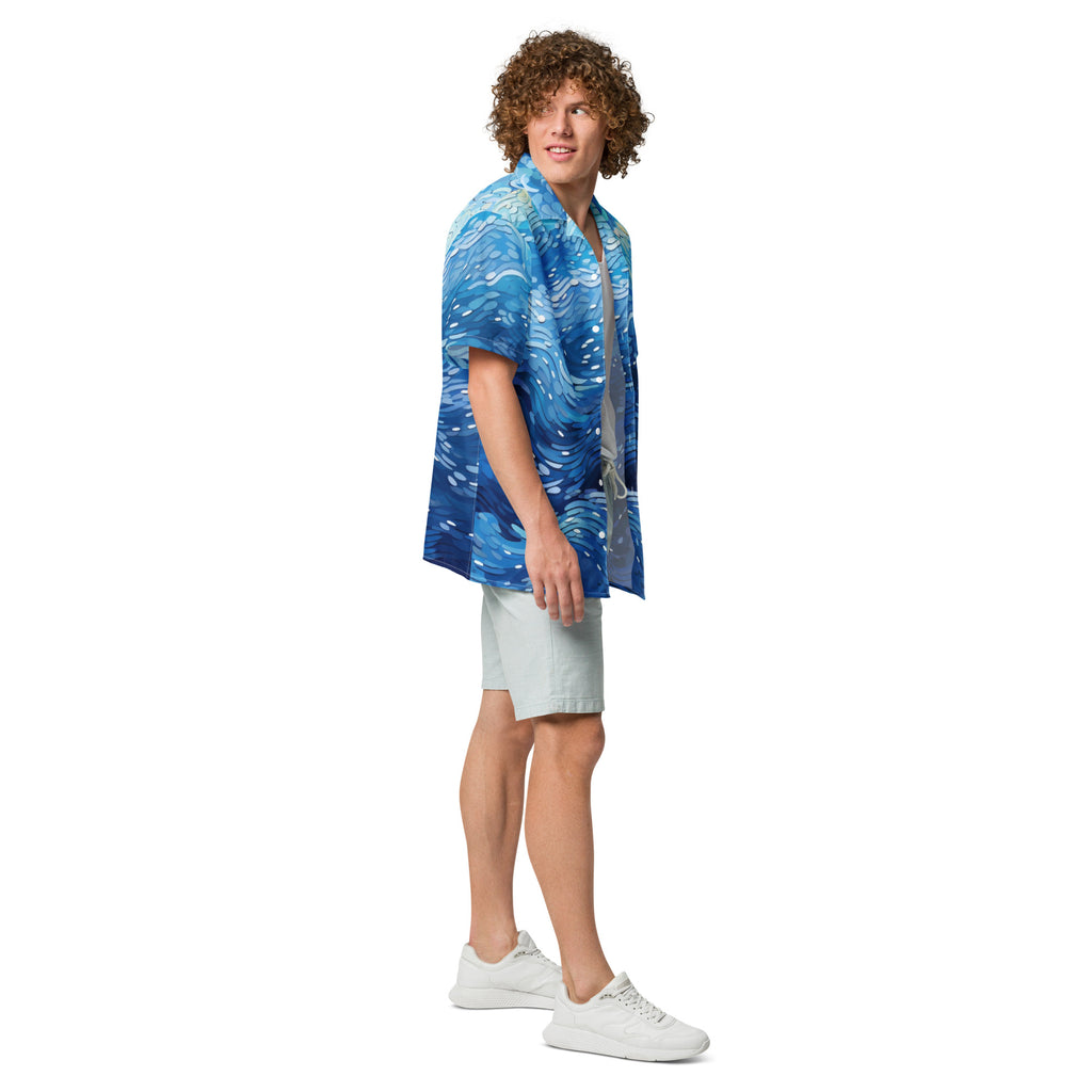 Cool Wave Button - Up Shirt | Ocean Wave Shirt - Caster Coast