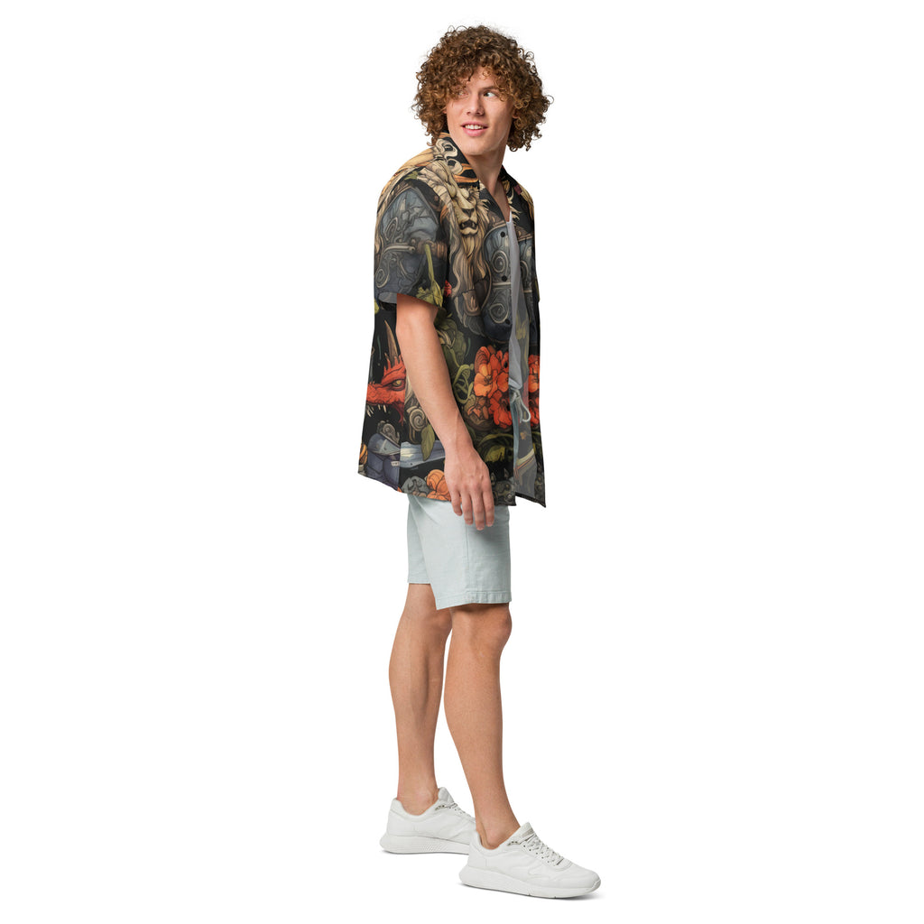 Dungeon Master Button - Up Shirt | D&D Shirt for Geek Dads - Caster Coast