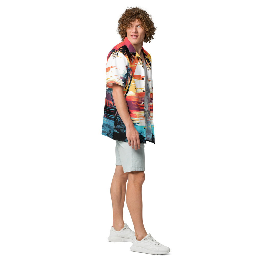Beach Sunset Button - Up Shirt | Tropical Summer Shirt - Caster Coast