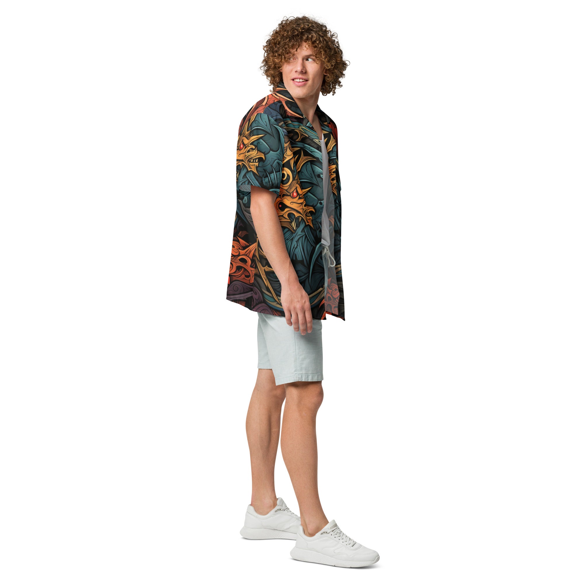 The Dragon Lord Button - Up Shirt | Fantasy Dragon Shirt - Caster Coast