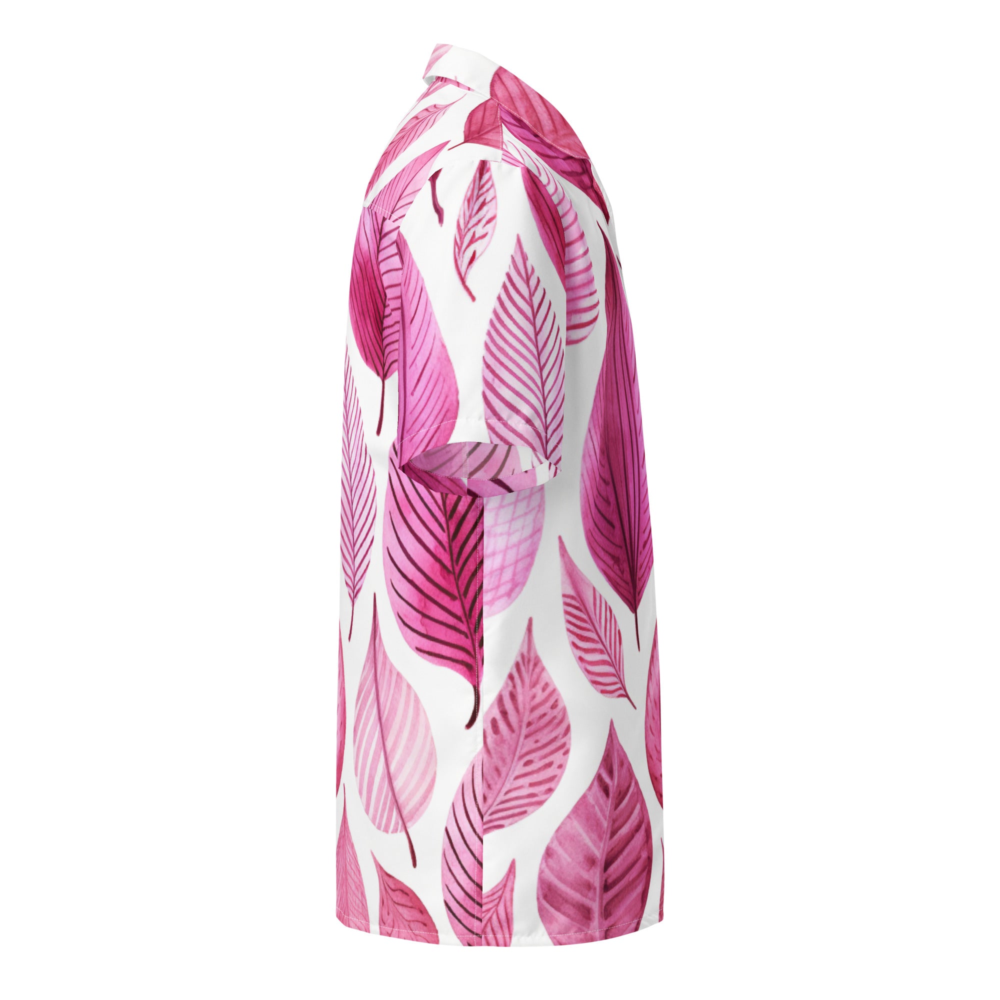 Pink Palm Button - Up Shirt | UPF50+ Summer Shirt - Caster Coast