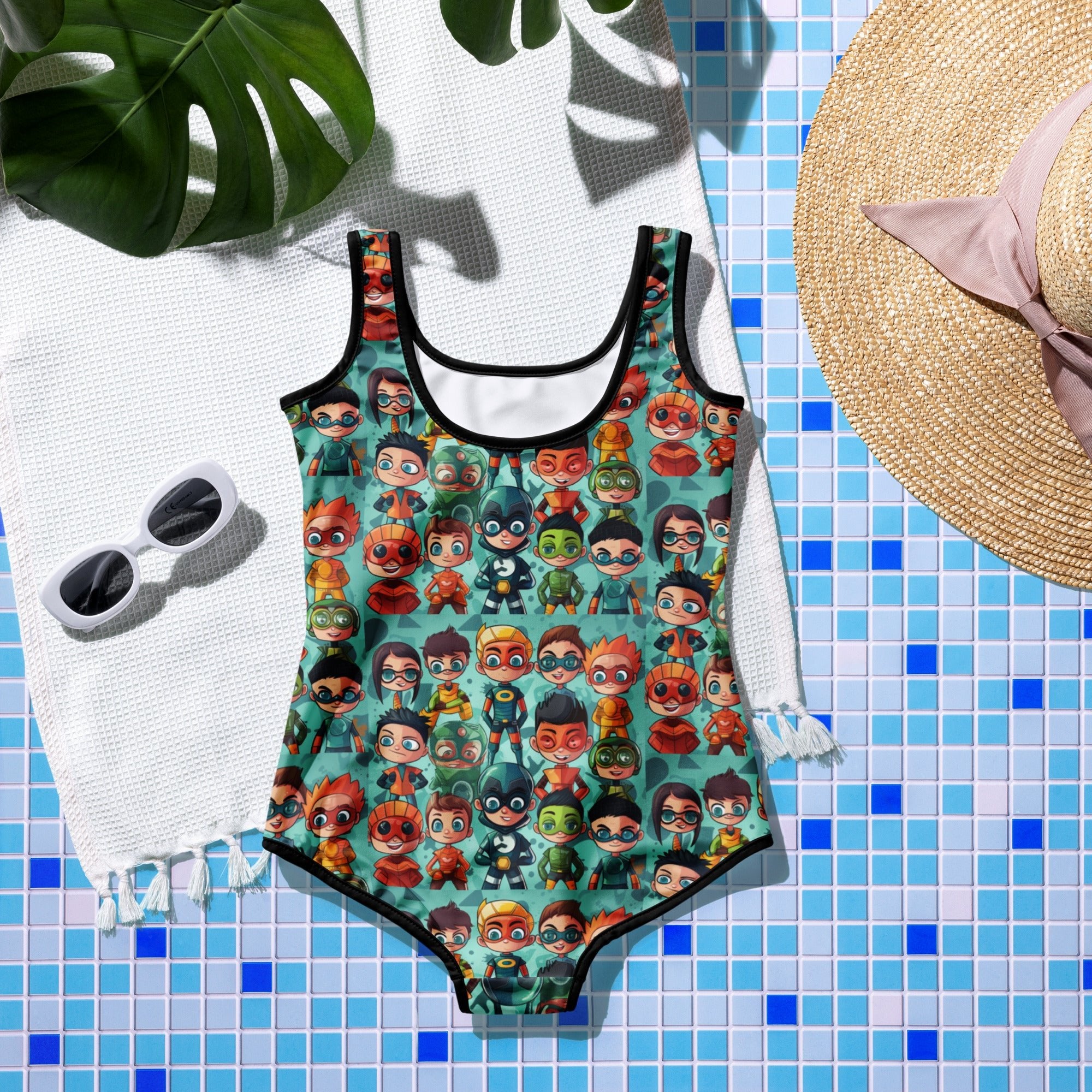 Mini Heroes All - Over Print Youth Swimsuit - Caster Coast