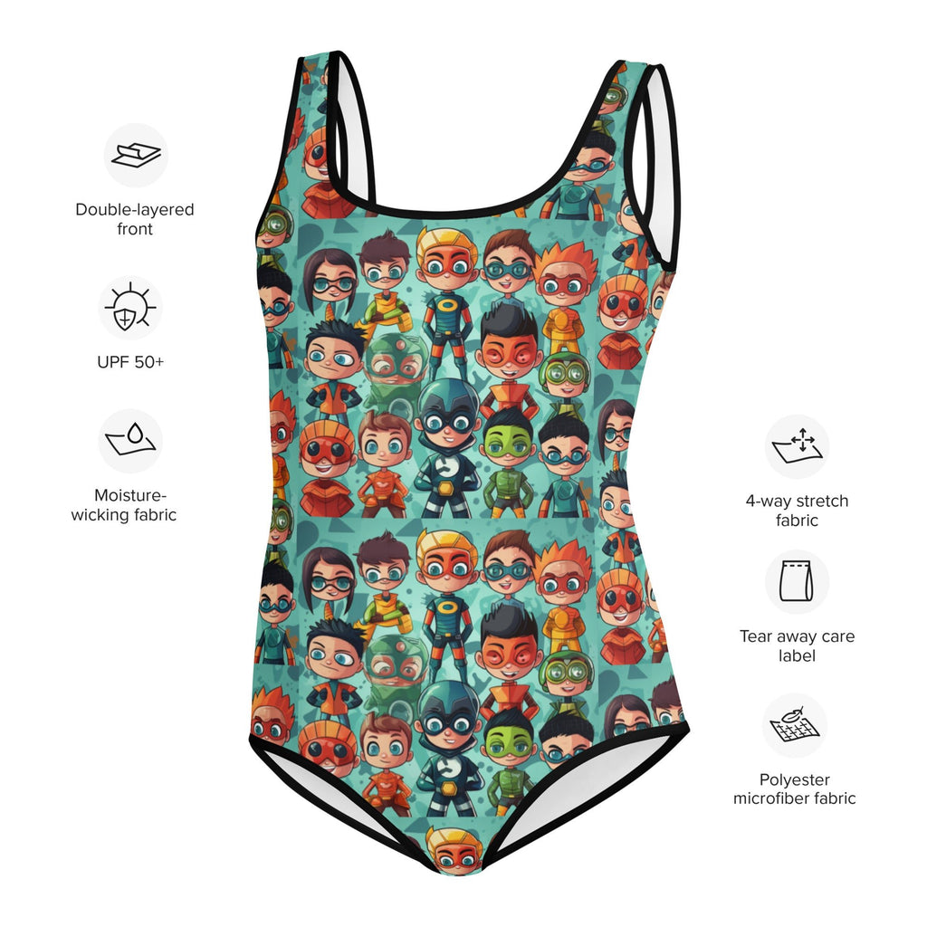 Mini Heroes All - Over Print Youth Swimsuit - Caster Coast