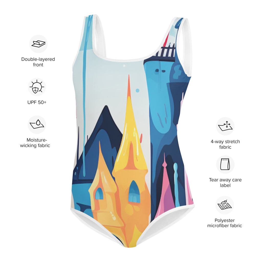Princess Castle All - Over Print Youth Swimsuit - Caster Coast