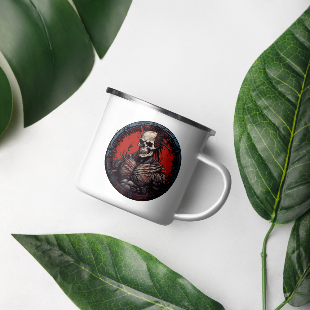 Geeky Mug for Chaotic Evil Warriors – Skeleton Warrior Enamel Camp Cup