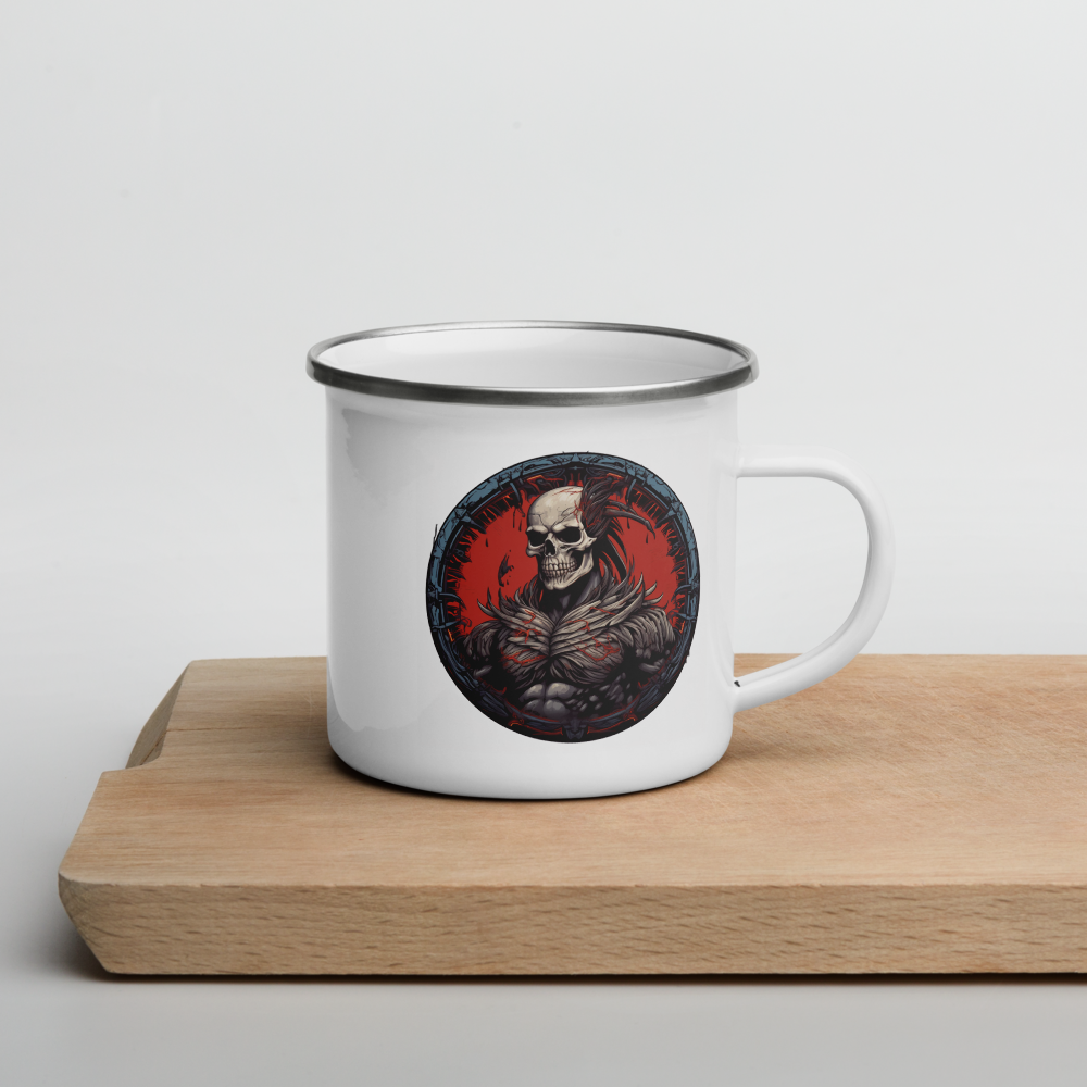 Geeky Mug for Chaotic Evil Warriors – Skeleton Warrior Enamel Camp Cup