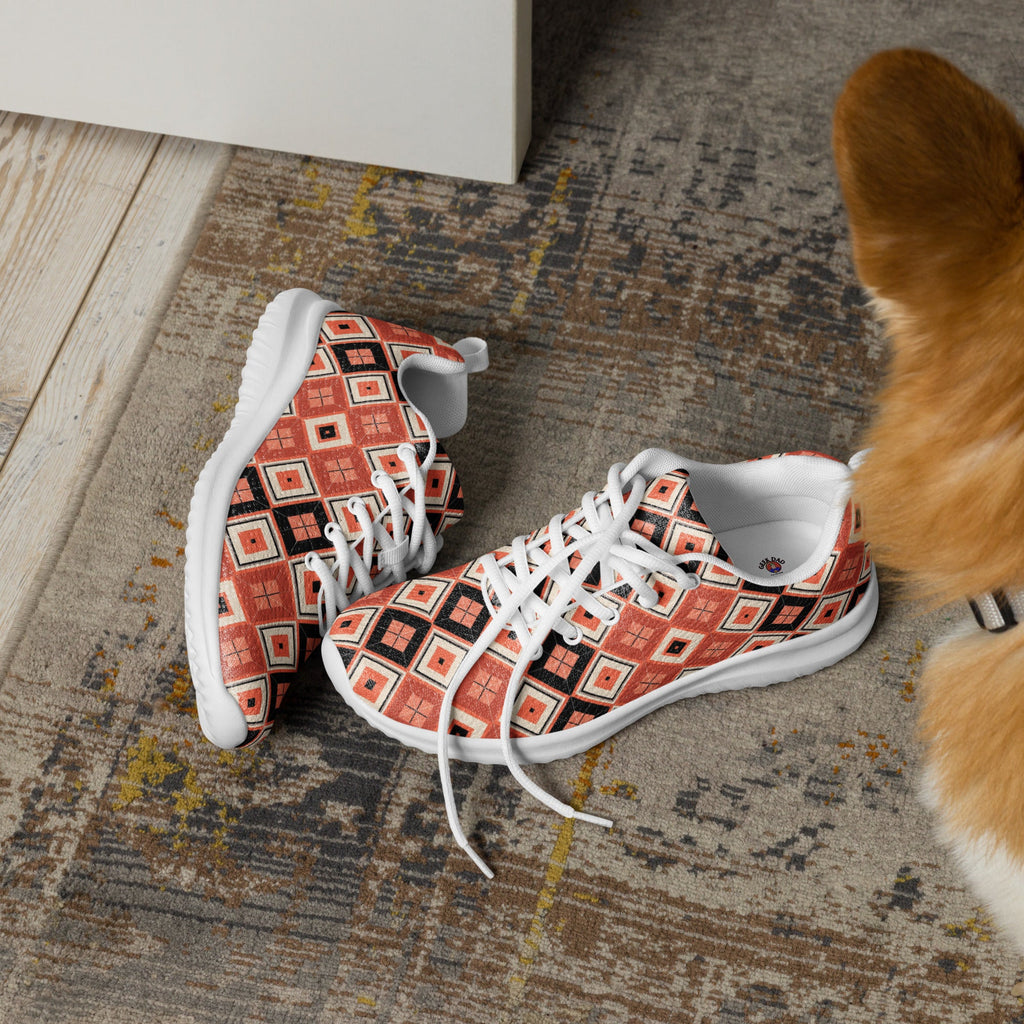 Argyle orange men’s athletic shoes - Caster Coast
