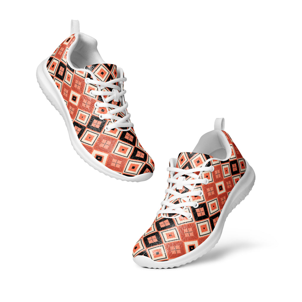 Argyle orange men’s athletic shoes - Caster Coast