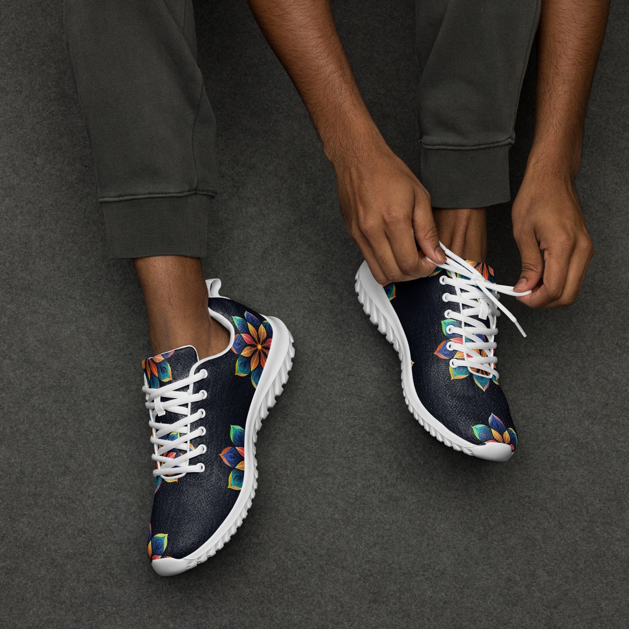 Floral men’s athletic shoes - Caster Coast