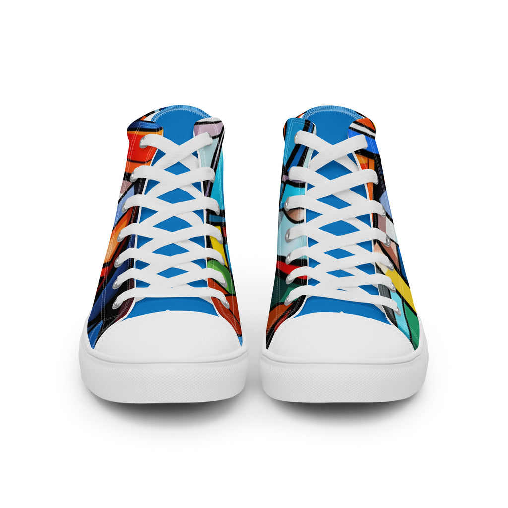 Abstract Heroes Men’s high top canvas shoes - Caster Coast