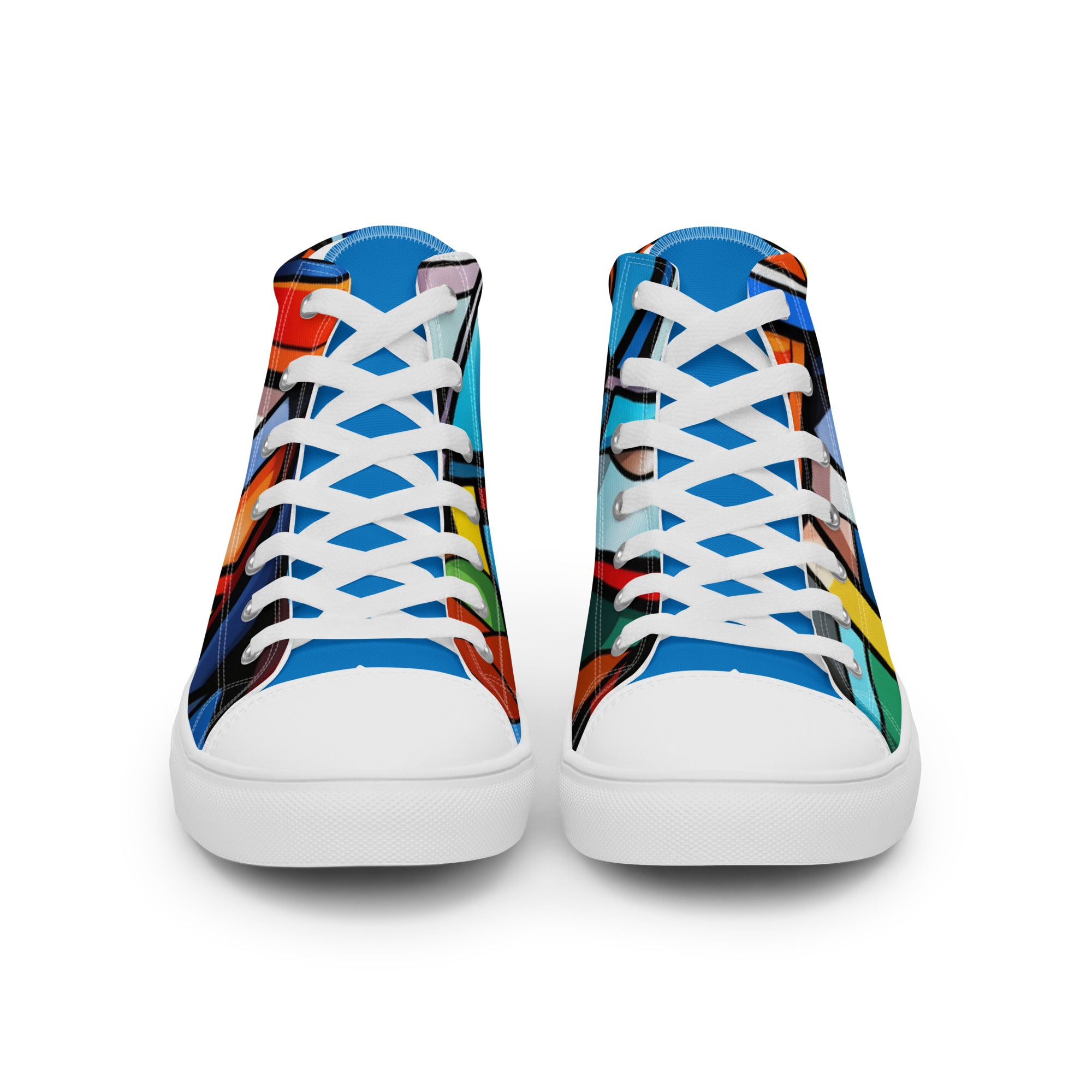 Abstract Heroes Men’s high top canvas shoes - Caster Coast