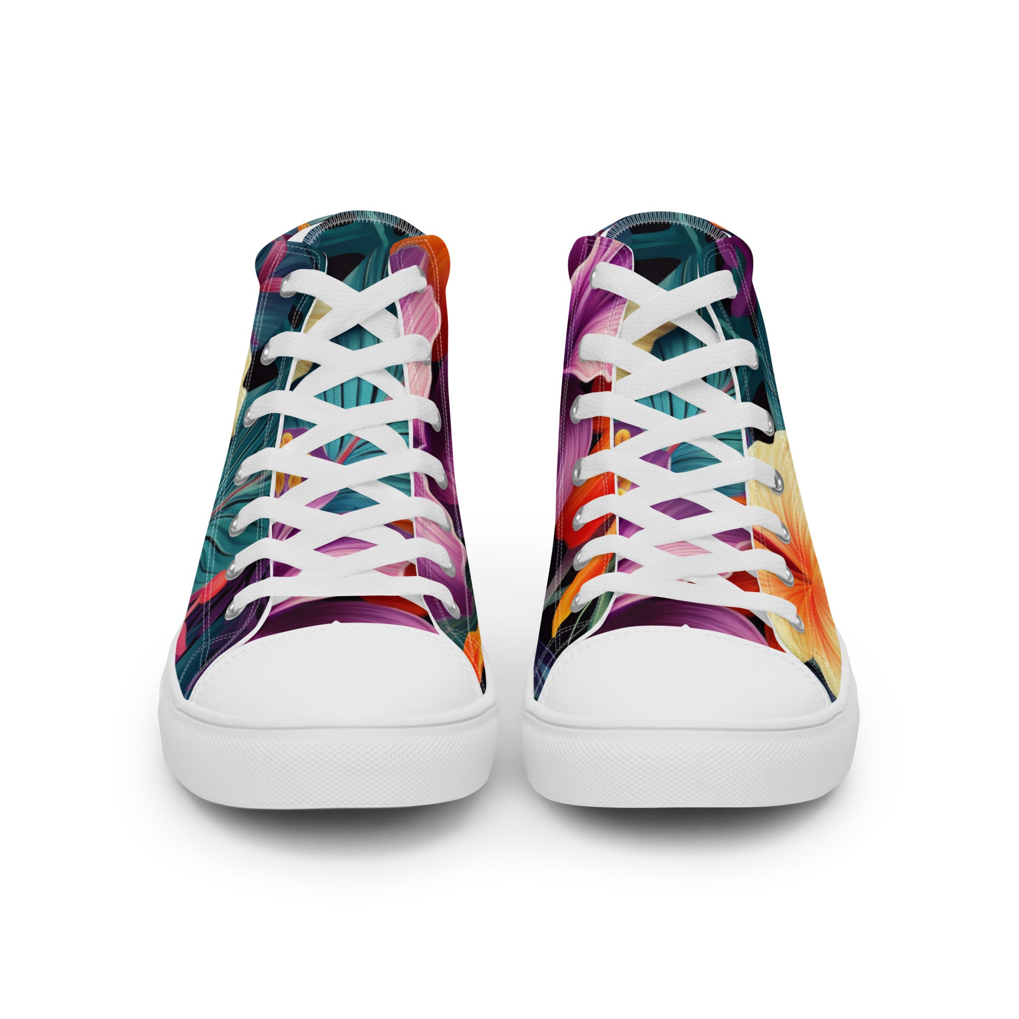 Flowers are Life Men’s high top canvas shoes - Caster Coast